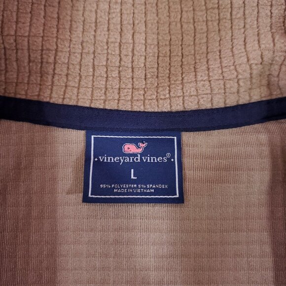 Vineyard Vines Mens Size Large Grid Fleece Full Zip Jacket Brown Whale Warm - Picture 11 of 14